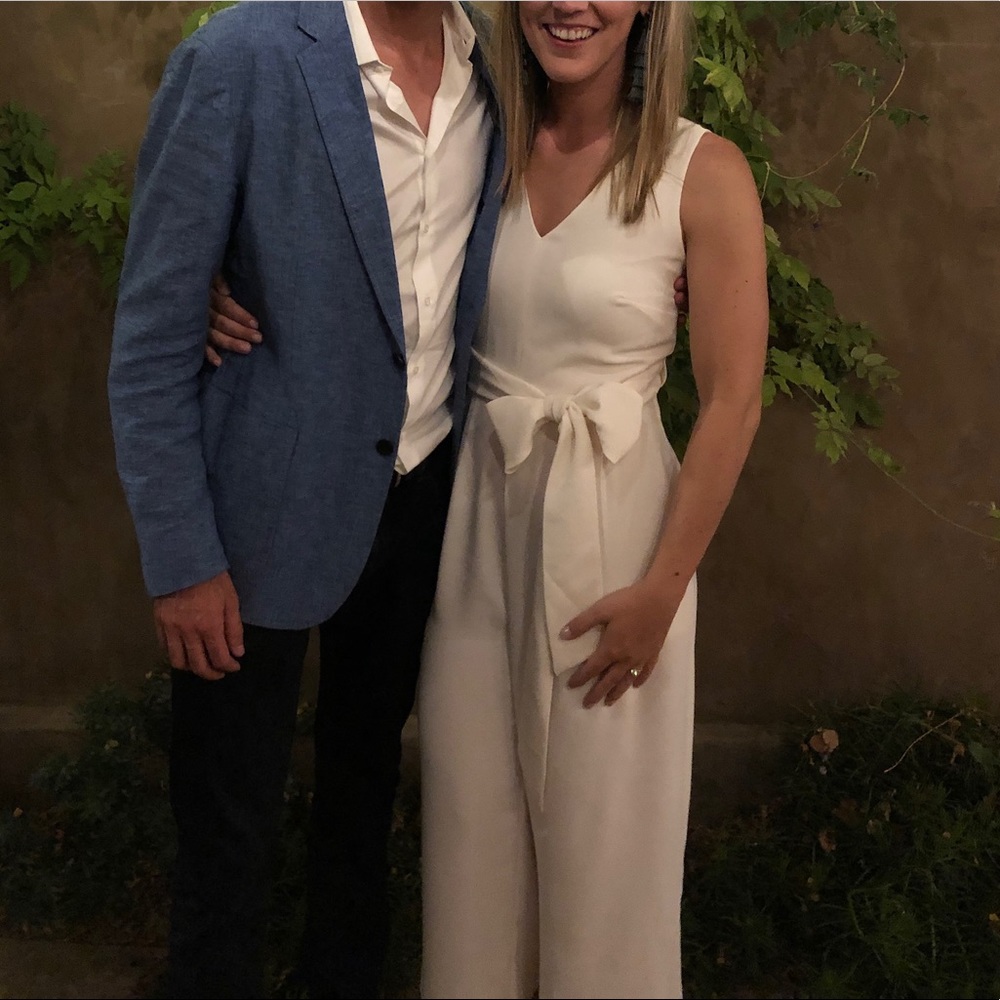 ✨Newly dry cleaned ✨J Crew white Jumpsuit with pockets | Wedding | Bride | Bach